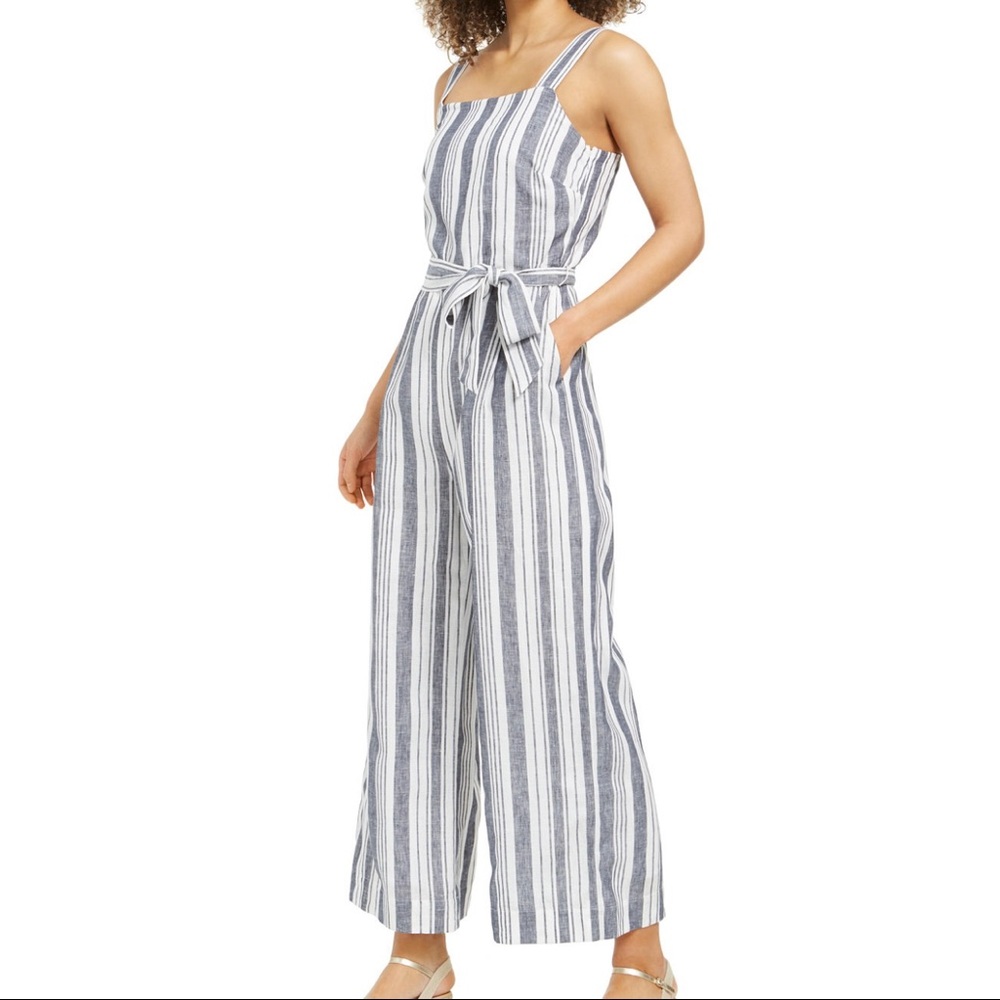 Charter Club Striped Belted Jumpsuit Size 6
